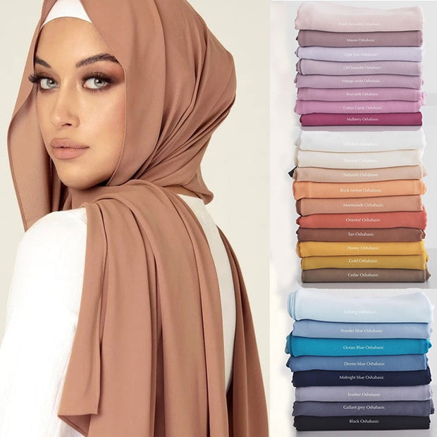 Solid Chiffon Instant Hijab